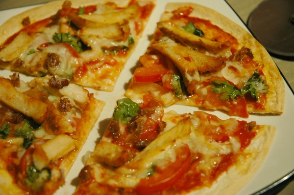 Chicken and Bacon Mexican Tortilla Pizza